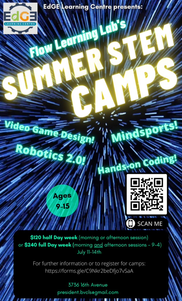 Edge Smithers Summer 2022 STEM Camp Poster